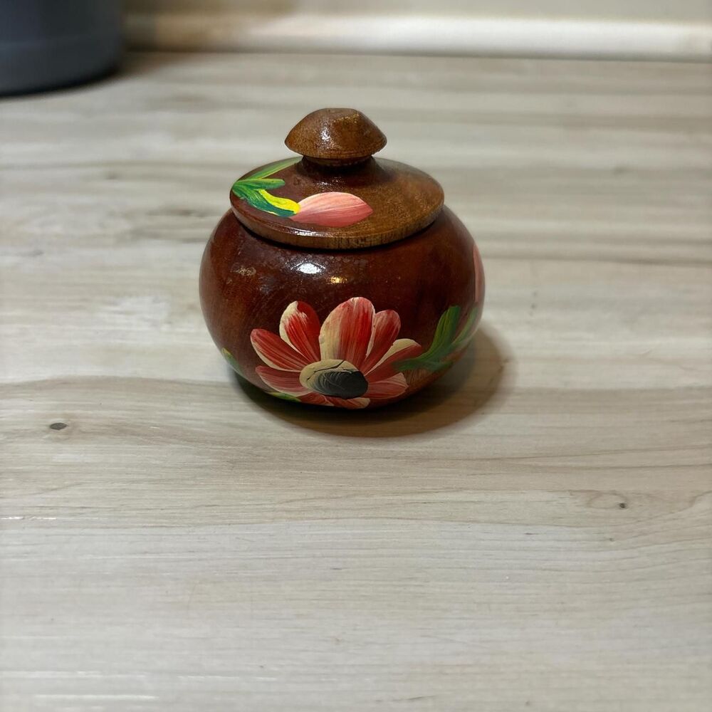 handmade min wooden jar